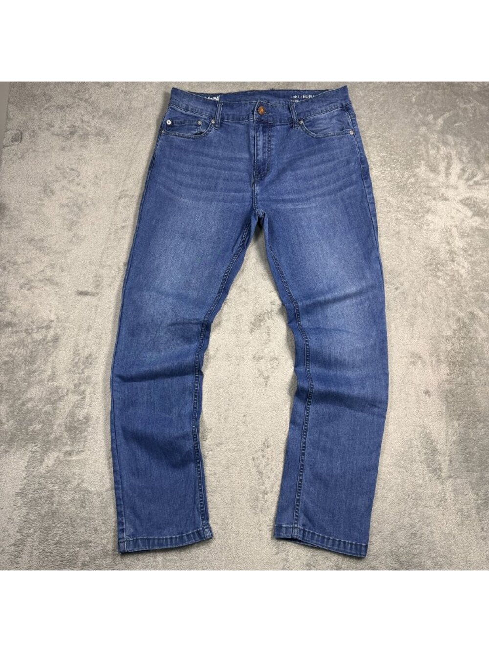 Mugsy Jeans Mens 35x32 Lake Shores FLX3NLA Stretch Denim Blue Whiskering Comfort